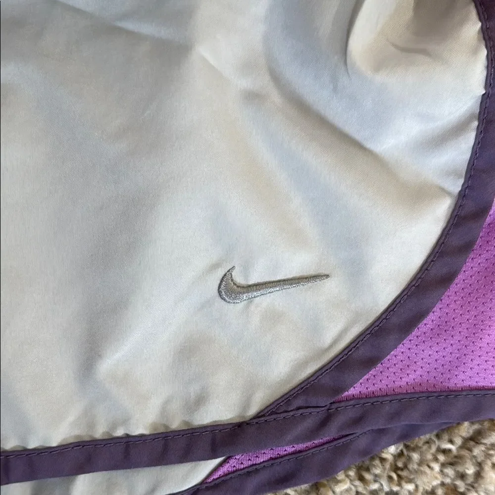 Nike Gray and Purple Athletic Shorts with Elastic Waistband